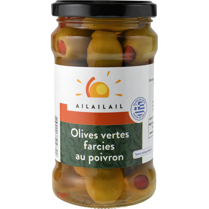 Olives farcies au poivron rouge AIL AIL AIL - grece
